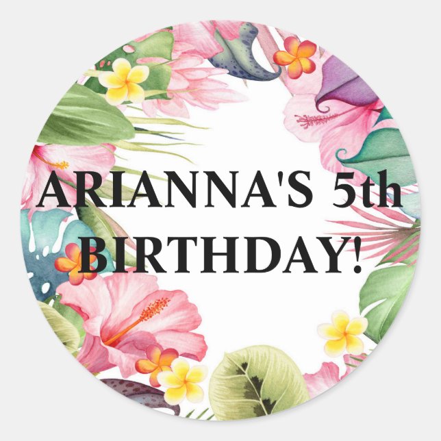 Pegatina de Sello para sobres tropical (Anverso)