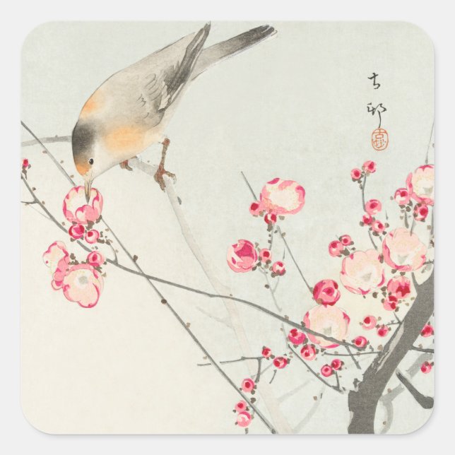 PEGATINA de sello para sobres : WOODBLOCK JAPONÉS (Anverso)