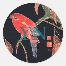 PEGATINA de sello para sobres : WOODBLOCK JAPONÉS