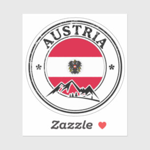 Pegatina de sello redondo de bandera de Austria pa