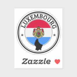 Pegatina de sello redondo de bandera de Luxemburgo