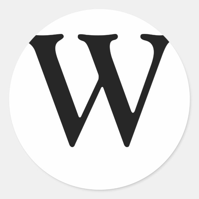 Pegatina de sellos de Boda monogramo W (Anverso)