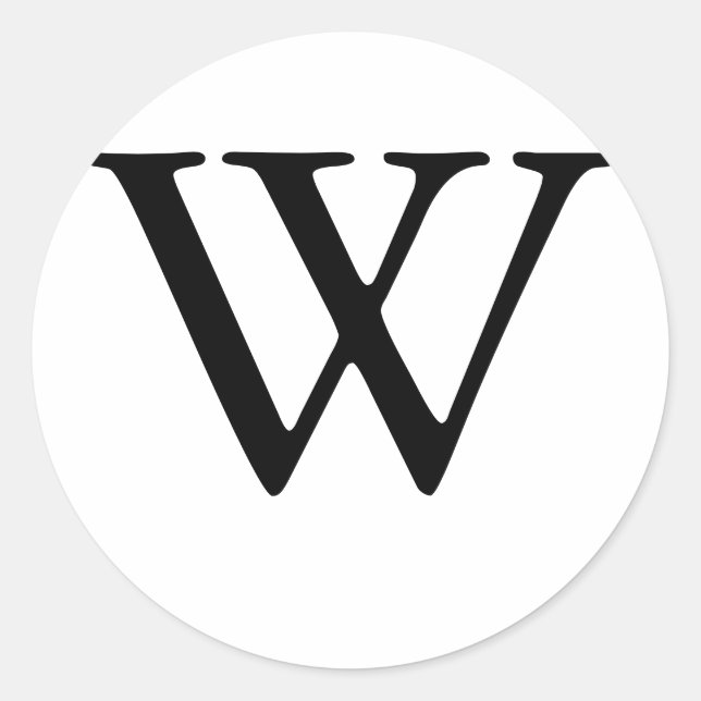 Pegatina de sellos de Boda monogramo W (Anverso)