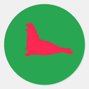 Pegatina de sellos elefantes rojo