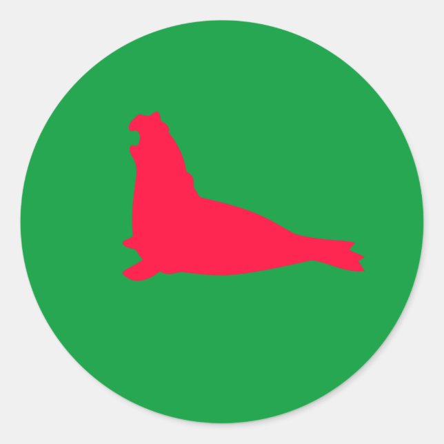 Pegatina de sellos elefantes rojo (Anverso)