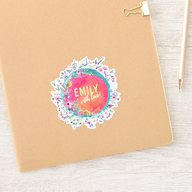 Pegatina de sellos envueltos personalizados (Cuaderno)