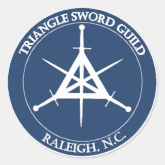 Pegatina de sellos TSG, grande (blanco sobre azul)