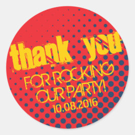 Pegatina de semitono rojo y azul para la fiesta de