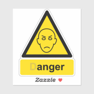 pegatina de señal de advertencia de parodia de pe