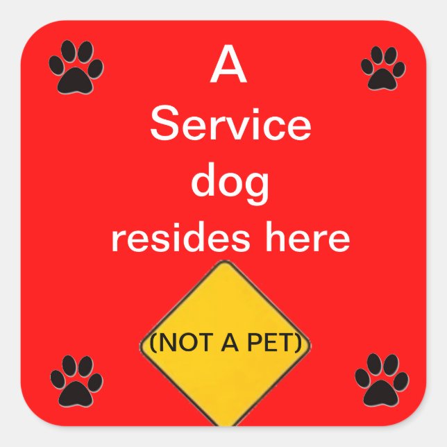 Pegatina de Service Dog Lives Here (Anverso)