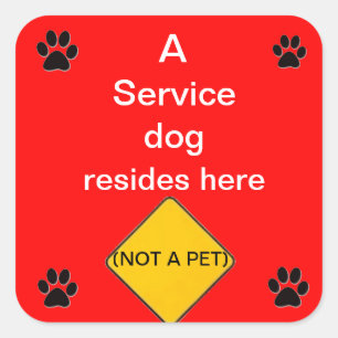 Pegatina de Service Dog Lives Here