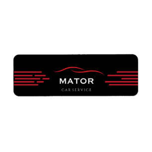Pegatina de servicio de coche negro y rojo