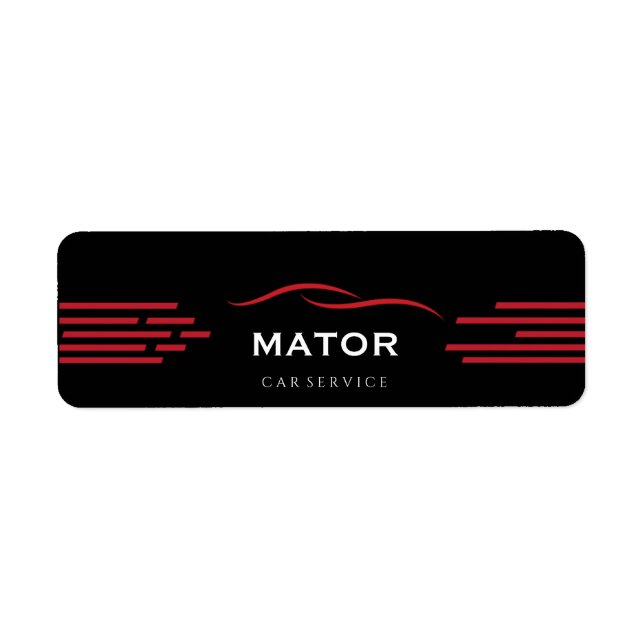 Pegatina de servicio de coche negro y rojo (Frente)