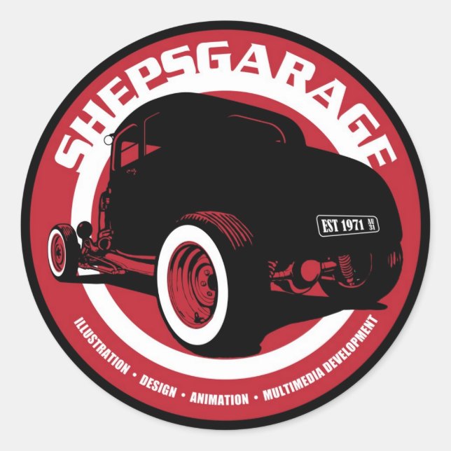 Pegatina de Shepsgarage (Anverso)