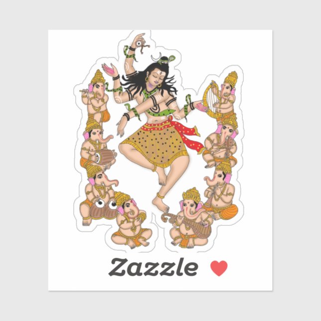 Pegatina de Shiva bailando (Hoja)
