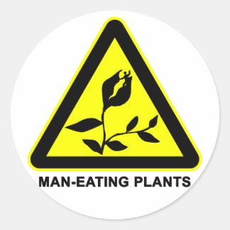 Pegatina de signo de advertencia de las plantas de