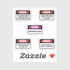 Pegatina de signo de advertencia III