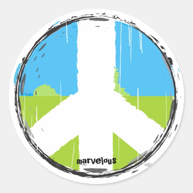 Pegatina de signo de paz nº2 (Anverso)