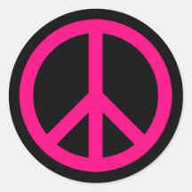 Pegatina de signo de paz rosa
