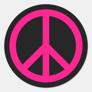 Pegatina de signo de paz rosa
