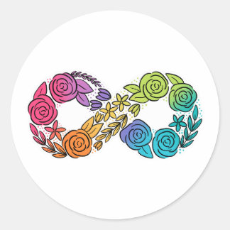 Pegatina de signo floral de infinito neurodivergen