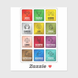 Pegatina de signos del zodiaco y significados metá