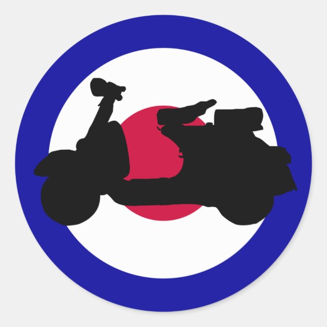 Pegatina de Silhouette Mod Target Scooter (Anverso)