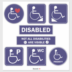 Pegatina de silla de ruedas con discapacidad Rampa