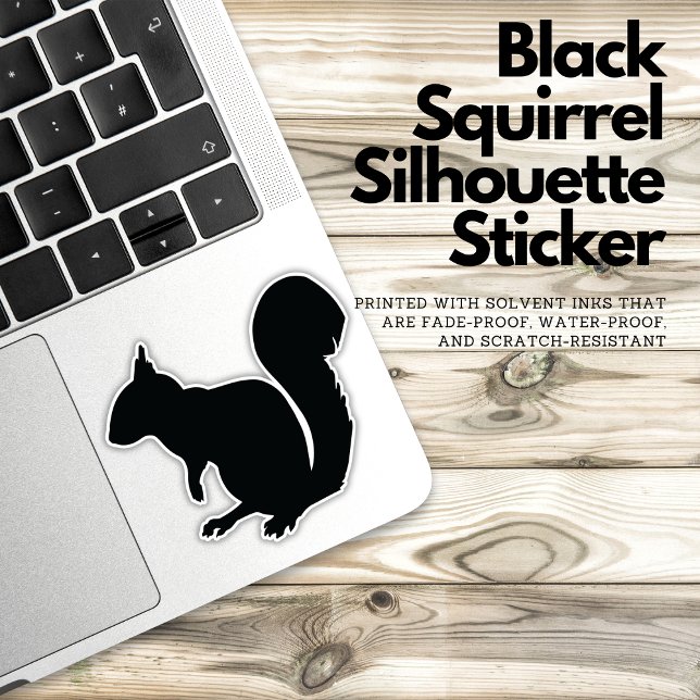 Pegatina de silueta de ardilla negra ( black squirrel sticker, squirrel silhouette, nature sticker, animal sticker, vinyl sticker, weather)