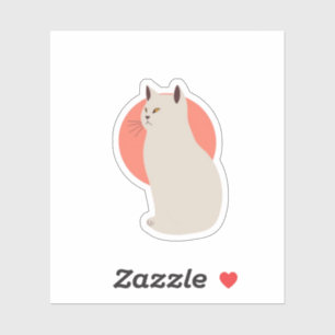 Pegatina de silueta de gato minimalista - Cute y A