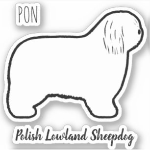 Pegatina de silueta de perro de Lowland polaco PON