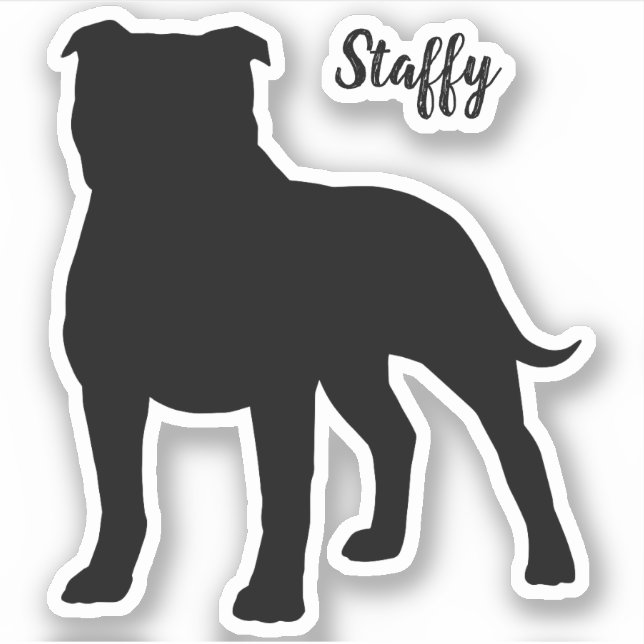 Pegatina de silueta de perro Staffordshire Bull Te (Anverso)