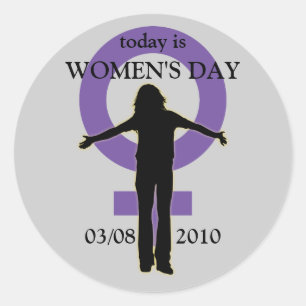 Pegatina de silueta del Día de la Mujer