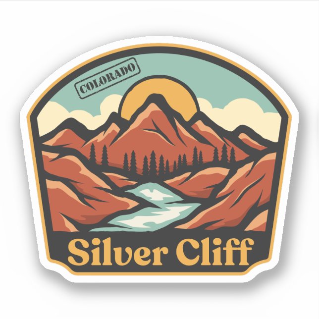 Pegatina de Silver Cliff, Colorado (Anverso)