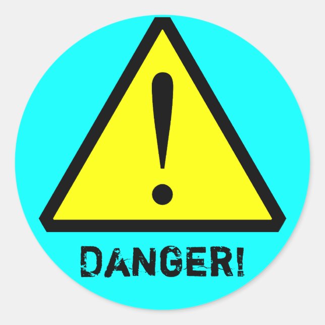 Pegatina de símbolo de advertencia de Personalizab (Anverso)