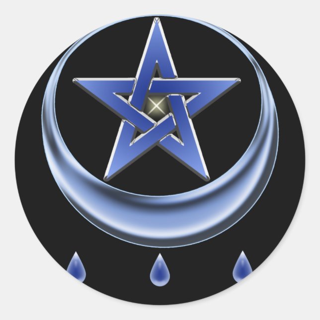 Pegatina de símbolo de bendición y pentagrama (Anverso)