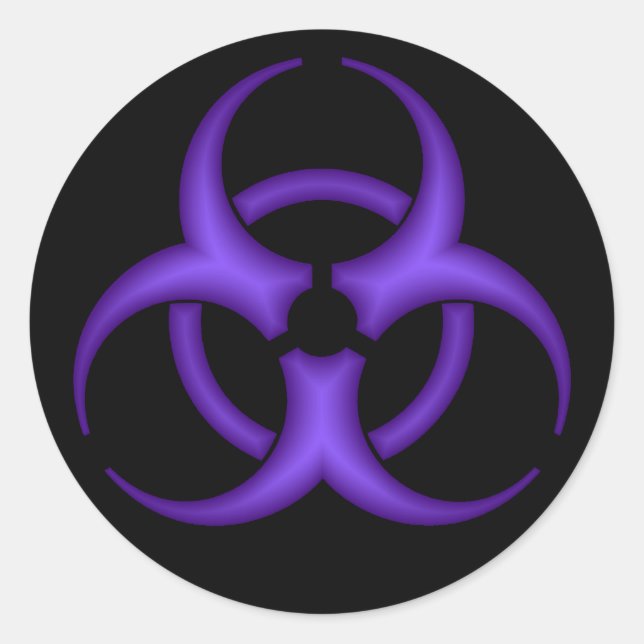 Pegatina de símbolo de púrpura de Biohazard (Anverso)