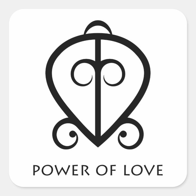 Pegatina de símbolos Adinkra del poder del amor (Anverso)