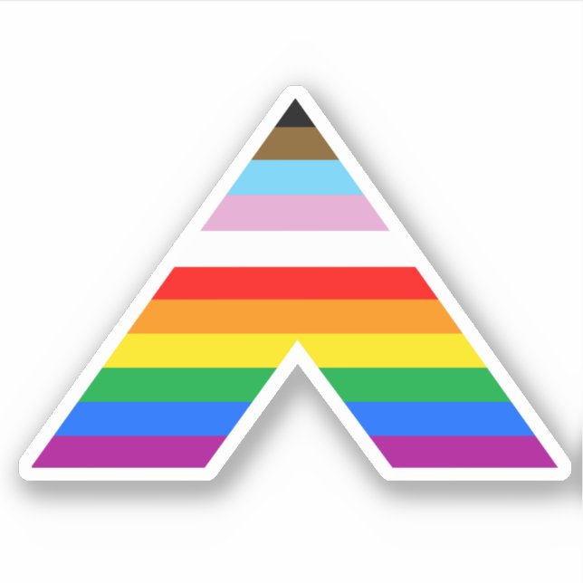 Pegatina de símbolos de aliado del orgullo de prog (Anverso)