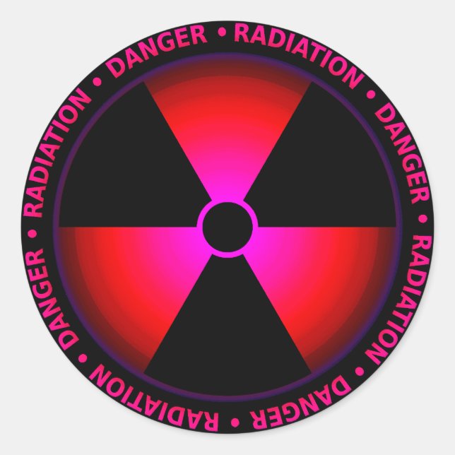 Pegatina de símbolos de radiación roja (Anverso)