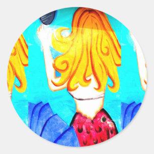 pegatina de sirena rubia