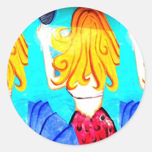 pegatina de sirena rubia (Anverso)