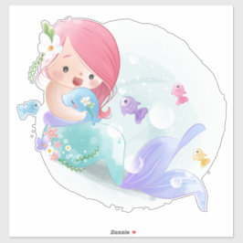 Pegatina de Sirenas y Peces