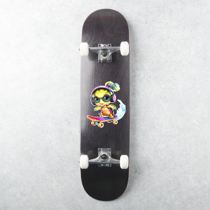Pegatina de skateboarding de tortuga genial