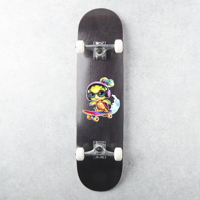 Pegatina de skateboarding de tortuga genial (Monopatín)