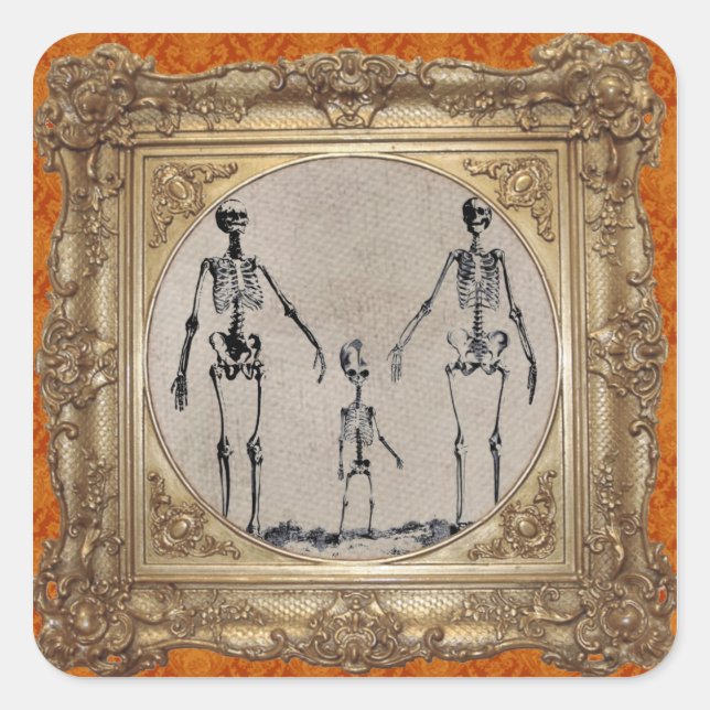 Pegatina de Skeleton Family (Anverso)