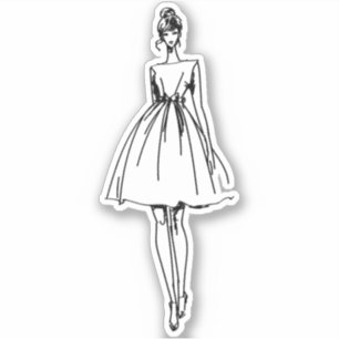 Pegatina de sketch de moda