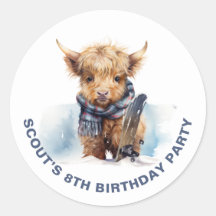 Pegatina de snowboard personalizado de la vaca de