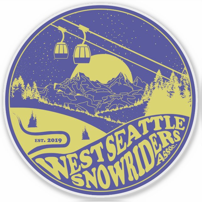 Pegatina de Snowriders azules (Anverso)