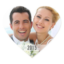 Pegatina de sobre fotográfico Heart with Year